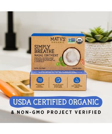 Maty's Simply Breathe Nasal Ointment - Relief for Dry, Irritated Noses & Nighttime Stuffiness - 0.5 oz - Buy Online on GoSupps.com