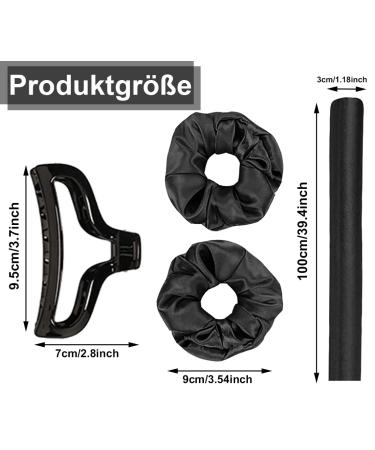 Overnight Curling Headband | Silk Strap Hair Curlers for Effortless Curls While Sleeping - Black - Buy Online on GoSupps.com