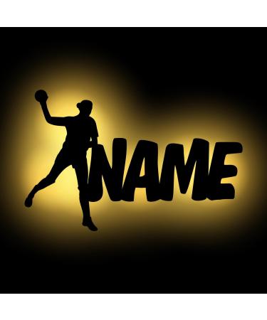 Led decorative lamp "Handball Woman Girl" with name gift for sports coach women ladies men
