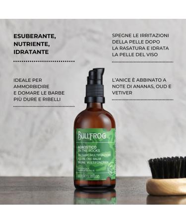 Bullfrog Agnostico On The Rocks multifunctional balm for beard and hair balm cream with oud and anise scent nourishes hydrates soothes the skin protects against irritations 100 ml - Buy Online on GoSupps.com