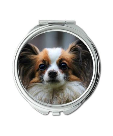 Mirror makeup mirror Papillon Dog Animal Pocket Mirror portable mirror