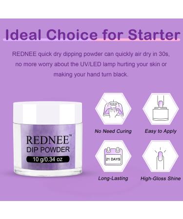 REDNEE 39pcs Dip Powder System Starter Kit - Easy Application for Nail Art Manicure Salon or Home DIY - RE18 Party Queen Collection - Buy Online on GoSupps.com
