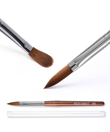 Modelones Acrylic Nail Brush Size 8 - Pure Kolinsky Hair Bristles - Professional Manicure Pedicure Tool for DIY Home Salon - Buy Online on GoSupps.com