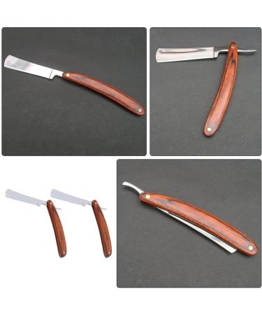 Beaupretty 2PC Razor Set - Safe Manual Shaving Tool | Traditional Design | 19cm Brown Hairdresser Grip - Buy Online on GoSupps.com