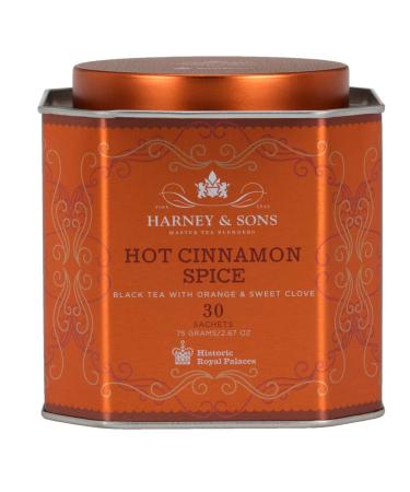 Harney & Sons Hot Cinnamon Spice Black Tea with Orange & Sweet Clove 30 Sachets 2.67 oz (75 g)