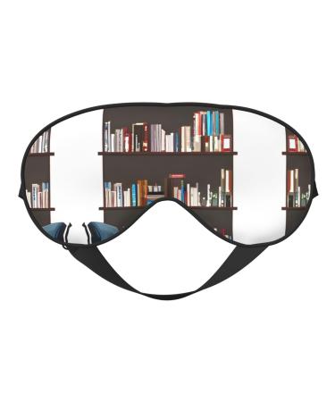 SSIMOO Library Bookcase Sleep Mask-Adjustable Breathable Fashionable Eye Mask for A Comfortable Sleep Experience Black