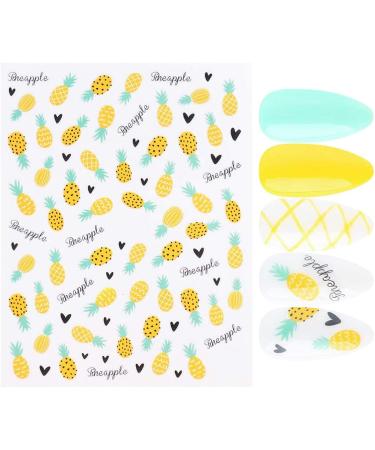 3Pcs Summer Fruit Nail Stickers - Lemon, Strawberry, Pineapple & Avocado | 3D Adhesive Sliders for Colorful Nail Art Decals - Buy Online on GoSupps.com