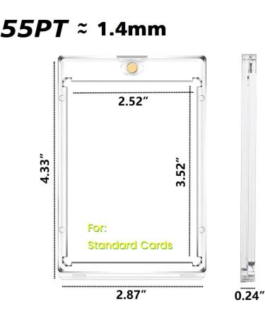 6 Pack Magnetic Trading Card Holder Case - 55pt Hard Case UV Resistant - Clear Viewing for Sports Cards & Collectors - Buy Online on GoSupps.com