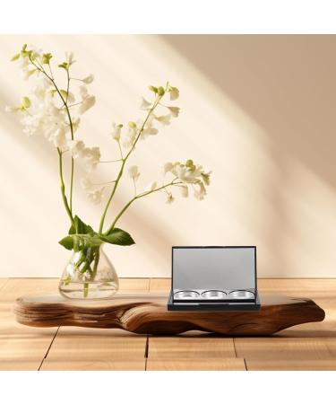 Lurrose Palette de Maquillage Portable Rectangulaire Noire Mate 3 Compartiments Emplacement Pinceaux tui Rechargeable Vide pour Fards Paupi res et Blush Bo te de Rangement - Buy Online on GoSupps.com