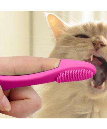 Soft Chin Brush for Pet - Grooming Chin Scrubber Soft Chin Brush Non-Slip Finger Pet Supplies Cleaning Brush for Pets & Dogs Hot Pink - Buy Online on GoSupps.com