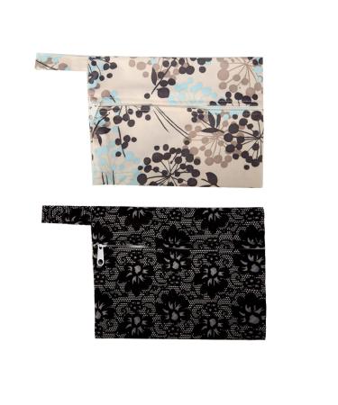 ReUseLife 2 Pieces Reusable Mini Wet Dry Bag for Mama Cloth Menstrual Pads/Breast Pads 7 x 5.5 Inch