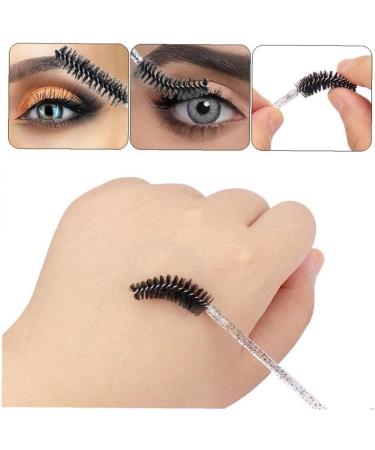 100pcs Crystal Eye Brush Brush Mascara Wands Eye Applicator Brush for Eyelashes Extensions Eye Makeup Kit Tool Spoolies - Buy Online on GoSupps.com