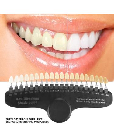 Professional Tooth Shade Chart - 20 Color Teeth Whitening Shade Comparison with Mirror for Accurate Color Matching - Buy Online on GoSupps.com
