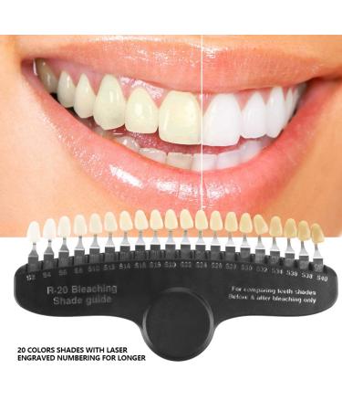 20 Color Dental Teeth Whitening Shade Guide - Professional Oral Care Chart for Bleaching with Mirror | International Shipping - Buy Online on GoSupps.com