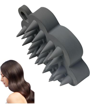 Scalp Massager & Shampoo Brush - Portable Silicone Hair Washer for Growth & Relaxation | Dark Gray - Buy Online on GoSupps.com
