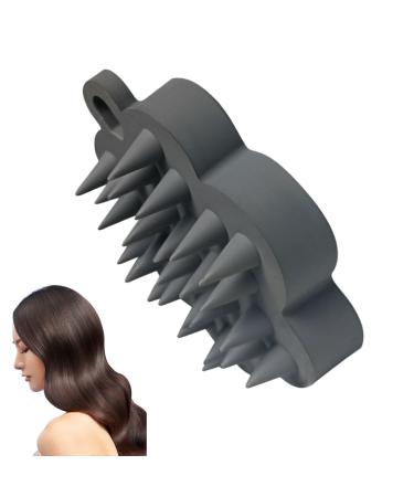 Poupangke Shampoo brush |Shampoo massager brushwear |Silicone shampoo brush silicone head skin massage device shampoo brush for children adults women and men dark gray