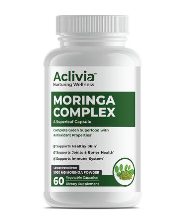 Aclivia - Moringa Complex - Maximum Strength Moringa Oleifera Leaf & Seed Supplement - Superfood Capsules with Antioxidant Properties - 5000mg - 60 Capsules