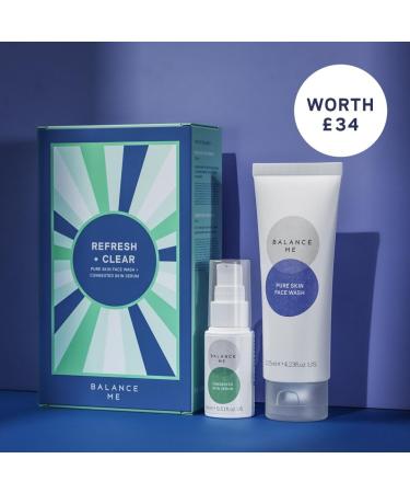 Balance Me Christmas Gift Set: Congested Skin Serum & Face Wash Combo - Vegan/Natural Skincare Set for Clearer, Calmer Skin - Buy Online on GoSupps.com