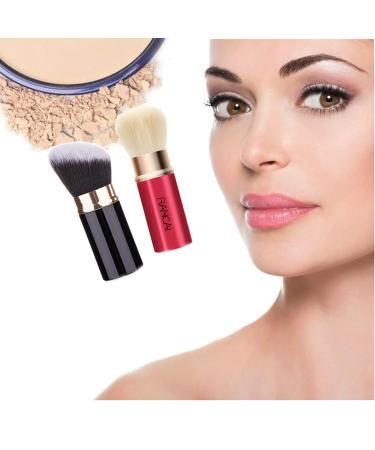 Canzoon Retractable Powder Brush Set - 2PC Blush & Foundation Brushes for Travel - Soft Versatile Black & Red Gold - Buy Online on GoSupps.com