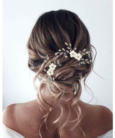 Unicra Bride Wedding Hair Comb Silver Flower Headpiece Crystal Bridal Hair Accessories for Women and Girls - Buy Online on GoSupps.com