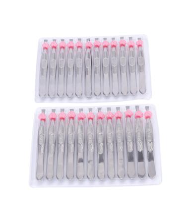 Mikinona Zonge 24th flat tweezers made of stainless steel flat eyebrow sloping hair-eye brewing clamp nose Eash splintered ingrown hair removal hair nozzle Make-up tools face