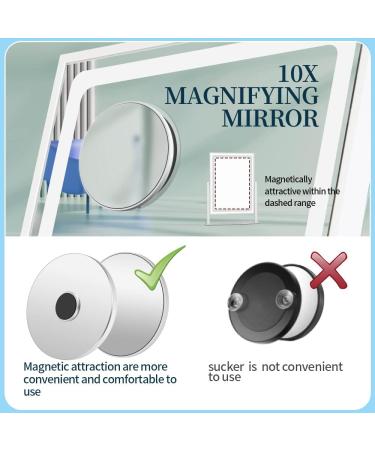 BRIGHTINWD Hollywood Vanity Mirror with Lights - Touch Control, 3 Color Modes, 10X Magnification, 360 Rotation - 16 White - Buy Online on GoSupps.com