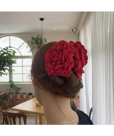 Camellia Hair Clip Large Hair Claw Clip Elegant Cute Adornment Catch Princess Barrettes Hair Styling Tool Gray - Buy Online on GoSupps.com