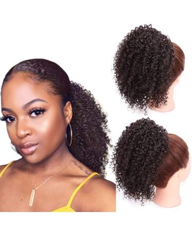 Drawstring Puff Afro Kinky Curly Ponytail African American Short Wrap Synthetic clip in Ponytail Hair Extensions