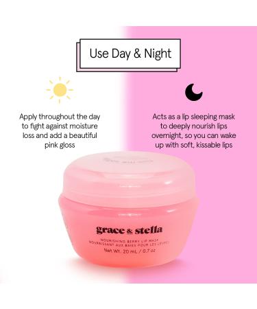 Grace and Stella Kiss Me Softly Berry Lip Mask - Nourishing Lip Treatment for Very Dry Lips - Buy Online on GoSupps.com