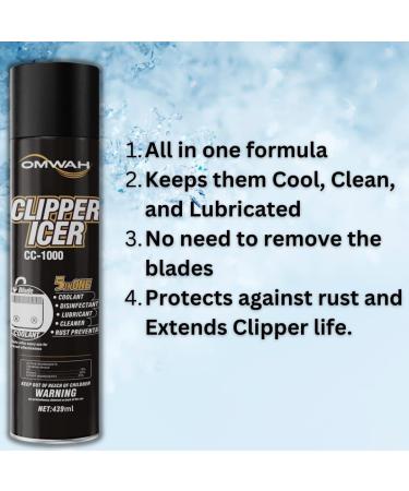 OMWAH 5 in 1 Clipper Icer Blade Cleaner & Lubricant Spray - Premium Shave Kit for Smooth Grooming | International Shipping Available - Buy Online on GoSupps.com