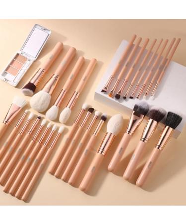 Buy Pink Makeup Brushes Set - Powder Foundation Blush & Eyeshadow - 100% Natural Hair - International Shipping Available - Buy Online on GoSupps.com
