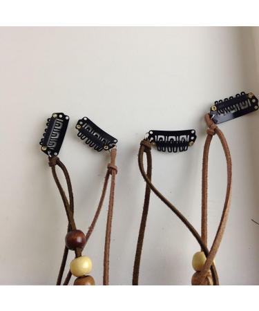 Set of 6 Handmade Boho Hippie Hair Extensions with Feather Clip Comb Hairpin Headdress DIY Accessories for Women Lady Girls - Buy Online on GoSupps.com