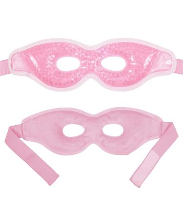 Heyu-Lotus Cooling Eye Mask - 2 Reusable Gel Masks for Dark Circles Swollen Eyes & Migraine Relief (Pink) - Buy Online on GoSupps.com