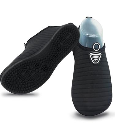 Pthtechus Children Aqua Shoes - Boys & Girls Quick-Dry Beach Swimming Shoes Non-Slip Water Shoes for Indoor Surfing & Boating - Size 28/29 EU Black - Buy Online on GoSupps.com