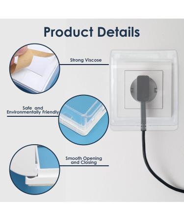 UK Socket Cover Box 2PCS Childproof Electrical Outlet & Plug Protector Waterproof Splash Plugs Guard Covers Light Switch Guard for Home Security Baby Proofing Safety (White + Transparent) - Buy Online on GoSupps.com