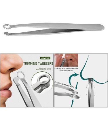 Fenteer Stainless Steel Nose Hair Trimming Tweezers - Precision Grooming for Smooth Nose Hair Removal - Buy Online on GoSupps.com