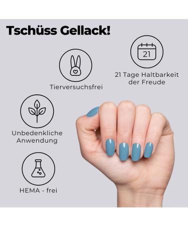 Original Miss Sophie UV Gel Nail Foils - The Blues | 20 Solid Color Grey Blue Nail Polish Strips for Finger & Toenails - International Shipping Available - Buy Online on GoSupps.com