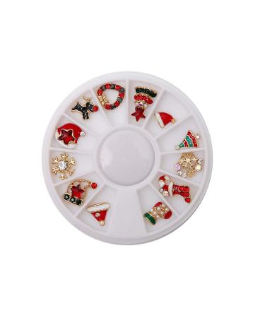 Nail Art 1BOX Christmas Nail Art Rhinestones Glitter Diamond Gems 3D Tips DIY Decoration B Good servicedurable