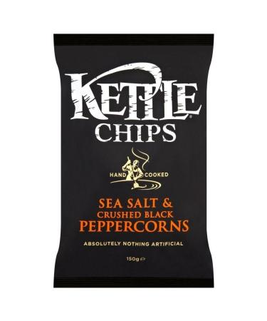 Kettle Kettle Chips - Sea Salt & Crushed Black Pepper (150g) - Pack of 2
