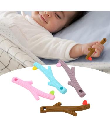 4Pcs Teether Tubes Soft Silicone Teething Tubes Baby Soothing Teether Toy Baby Teething Toy Teether Chewing Tube Food Grade Silicone Set Kit for Infant - Buy Online on GoSupps.com
