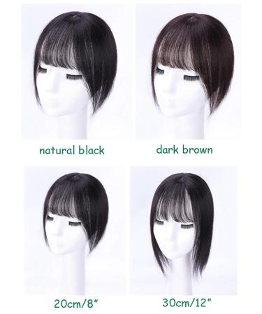 LXUE Realistic Crown Hairpieces with Bangs - Human Hair Clip-in Topper for Women with Hair Loss - 8 Dark Brown 20cm Hairpiece - Buy Online on GoSupps.com
