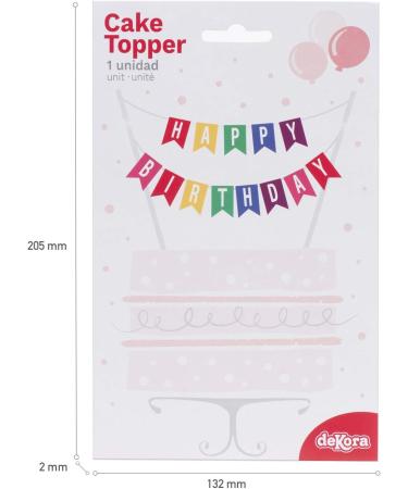 Dekora - Happy Birthday Bunting Cake Topper - Birthday Cake Topper With Colorful Bunting Happy Birthday Flags - Buy Online on GoSupps.com