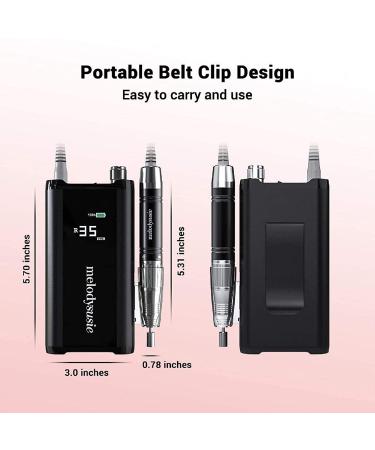MelodySusie Professional Cordless Nail Drill 35000 RPM  Portable Rechargeable Nail Drill Machine Brushless Nail Efile  Low Noise Low Vibration Low Heat for Acrylic Nails Poly Gel  Sparkle Pro Set - Buy Online on GoSupps.com