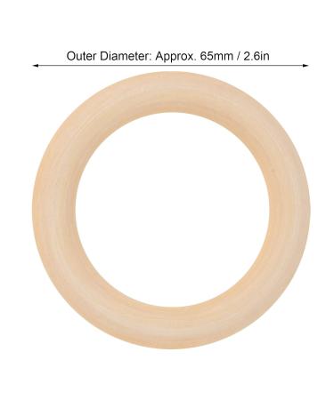 65mm Unfinished Wooden Rings - Natural Baby Teething Circles for Crafts 10 Pack - Buy Online on GoSupps.com