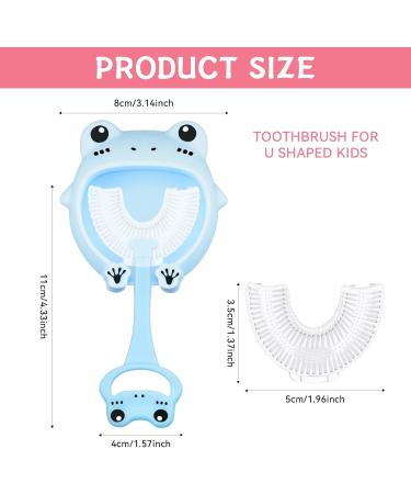 U-Shaped Toothbrush for Kids - Food-Safe Soft Silicone 360 Whole Mouth Clean Manual Training 2-Pack (Blue & Pink) - Perfect for Toddlers Aged 2-6 - Buy Online on GoSupps.com