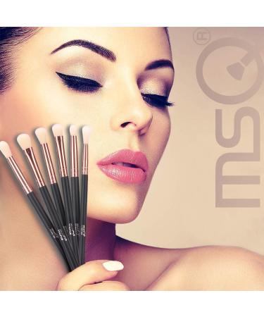 MSQ 6pcs Rose Gold Eye Brush Set - Eyeshadow, Eyebrow, Eyeliner, Blending & Concealer Makeup Brushes - Perfect Gift Idea - Buy Online on GoSupps.com