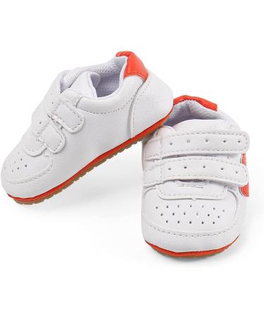Cheerful Mario Baby First Walking Shoes | Soft PU Leather Prewalkers | Anti-Slip Sole 6-12 Months | Orange - Buy Online on GoSupps.com