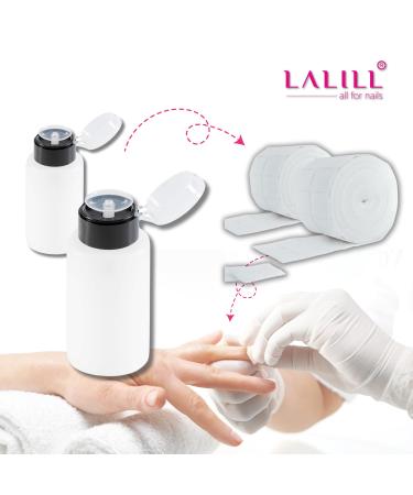 LALILL 2-Pieces Dispenser Pump Set - 200ml White Liquid Pump Bottles for Nail Polish & Manicure Remover - International Shipping Available - Buy Online on GoSupps.com