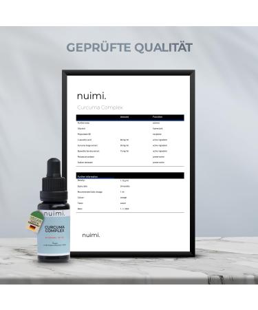  nuimi. nuimi. 70 Day High Dosed Turmeric Complex Drops Turmeric Frankincense Vitamin C High Bioavailability Anti-inflammatory Oil No Alcohol Vegan - Buy Online on GoSupps.com