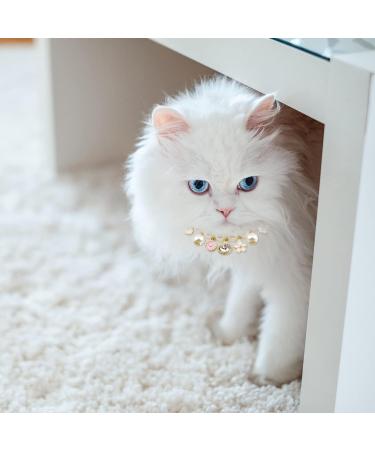 URROMA Pink Pet Pearl Collar - Adjustable Crystal Dog & Cat Necklace with Rhinestone Bling - Buy Online on GoSupps.com